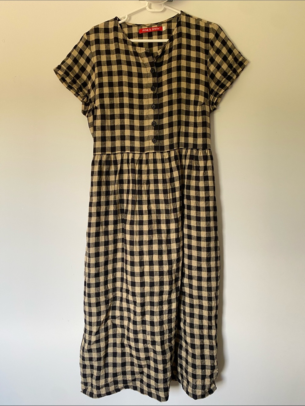 Pyne & Smith Gingham Button-Front Maxi Dress